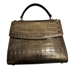 Michael Kors Gold Crocodile-Embossed Satchel